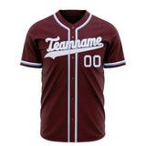 Custom Burgundy Baseball Jersey (With White Color)