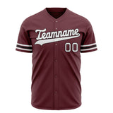 Custom Crimson Baseball Jersey (With White Color)