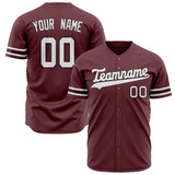 Custom Crimson Baseball Jersey (With White Color)