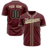 Custom Crimson Baseball Jersey (With Cream Color)