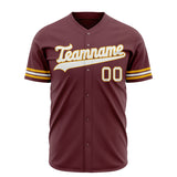 Custom Burgundy Baseball Jersey (With White Color)