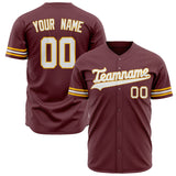 Custom Burgundy Baseball Jersey (With White Color)