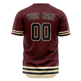 Custom Crimson Baseball Jersey (With Black Double Stripe)