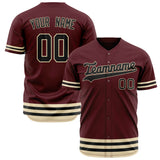 Custom Crimson Baseball Jersey (With Black Double Stripe)