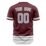 Custom Crimson Baseball Jersey (With Gray Double Stripe)