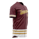 Custom Crimson Baseball Jersey (With Old Gold Double Stripe)