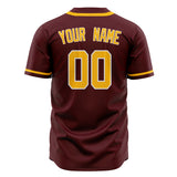 Custom Crimson Baseball Jersey (With Gold Color)