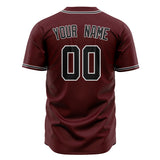 Custom Burgundy Baseball Jersey (With Black Color)