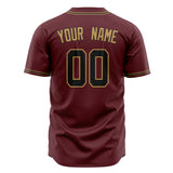 Custom Crimson Baseball Jersey (With Old Gold Color)