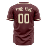 Custom Crimson Baseball Jersey (With Cream Color)