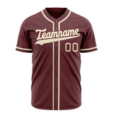 Custom Crimson Baseball Jersey (With Cream Color)