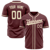 Custom Crimson Baseball Jersey (With Cream Color)