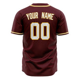 Custom Burgundy Baseball Jersey (With White Color)