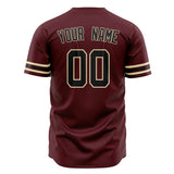 Custom Burgundy Baseball Jersey (With Black Color)