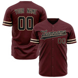 Custom Crimson Baseball Jersey (With Black Color)