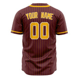 Custom Crimson Baseball Jersey (With Gold Gold Stripe)