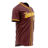 Custom Burgundy Baseball Jersey (With Gold Gold Stripe)