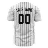 Custom White Baseball Jersey (With Black Black Pinstripe)