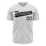 Custom White Baseball Jersey (With Black Black Pinstripe)