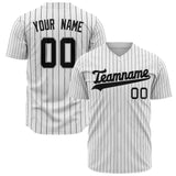 Custom White Baseball Jersey (With Black Black Pinstripe)