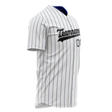 Custom White Baseball Jersey (With Black Black Pinstripe)