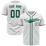 Custom White Baseball Jersey (With Kelly Green Color)