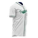 Custom White Baseball Jersey (With Kelly Green Color)