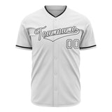 Custom White Baseball Jersey (With Black Color)