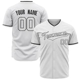 Custom White Baseball Jersey (With Black Color)