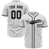 Custom White Baseball Jersey (With Black Black Pinstripe)