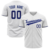 Custom White Baseball Jersey (With Royal Color)