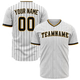 Custom White Baseball Jersey (With Black Black Pinstripe)