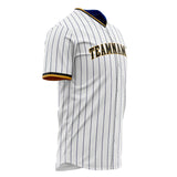 Custom White Baseball Jersey (With Black Black Pinstripe)