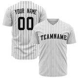 Custom White Baseball Jersey (With Black Black Pinstripe)