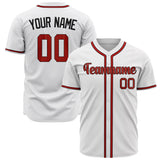 Custom White Baseball Jersey (With Red Color)