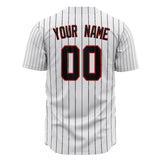 Custom White Baseball Jersey (With Black Black Pinstripe)