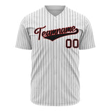 Custom White Baseball Jersey (With Black Black Pinstripe)