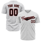 Custom White Baseball Jersey (With Black Black Pinstripe)