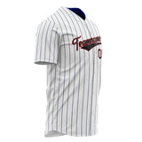 Custom White Baseball Jersey (With Black Black Pinstripe)