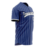 Custom Royal Baseball Jersey (With White White Pinstripe)