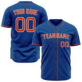 Custom Royal Baseball Jersey (With Orange Color)