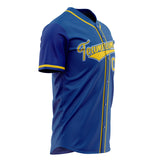 Custom Royal Baseball Jersey (With Gold Color)