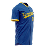 Custom Royal Baseball Jersey (With Gold Color)