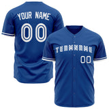 Custom Royal Baseball Jersey (With White Color)