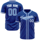 Custom Royal Baseball Jersey (With Light Blue Light Blue Pinstripe)