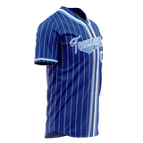 Custom Royal Baseball Jersey (With Light Blue Light Blue Pinstripe)