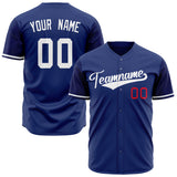 Custom Royal Baseball Jersey (With White Color)