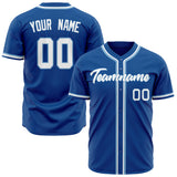 Custom Royal Baseball Jersey (With White Color)