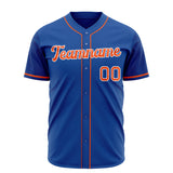 Custom Royal Baseball Jersey (With Orange Color)