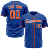 Custom Royal Baseball Jersey (With Orange Color)